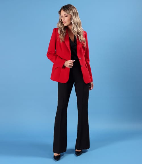 Pantaloni evazati din stofa elastica cu viscoza