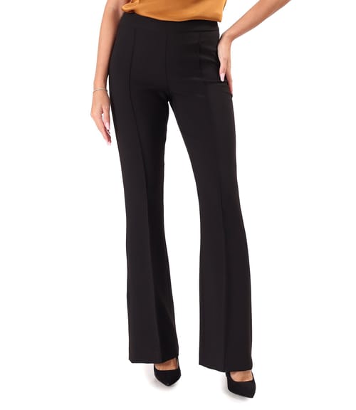 Pantaloni evazati din stofa elastica cu viscoza