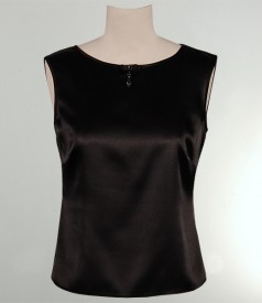 Bluza satin elastic negru