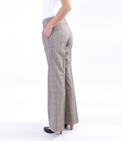 Pantaloni eleganti  cu carouri maro