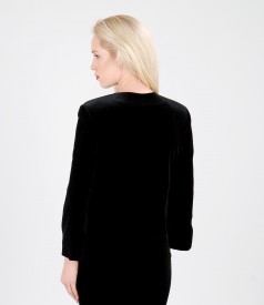 Bolero din catifea elastica neagra