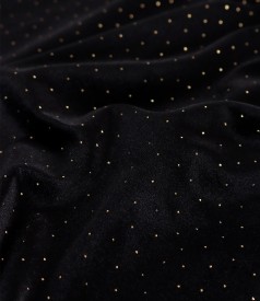 Rochie din catifea elastica neagra cu picouri aurii