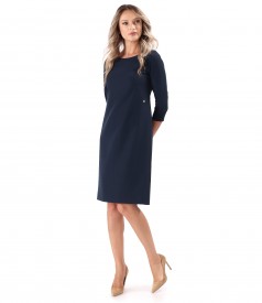 Rochie office din stofa elastica cu maneci 3/4