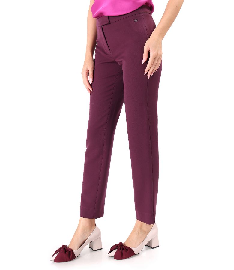 Pantaloni eleganti pana din stofa elastica cu viscoza