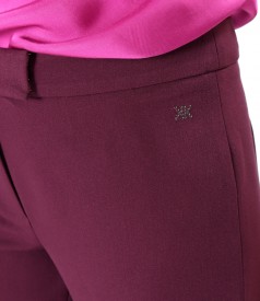 Pantaloni eleganti pana din stofa elastica cu viscoza