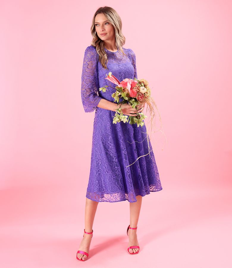 Rochie eleganta din dantela cu motive florale